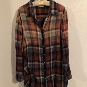 Soft Surroundings Plaid Ombre tunic with velvet